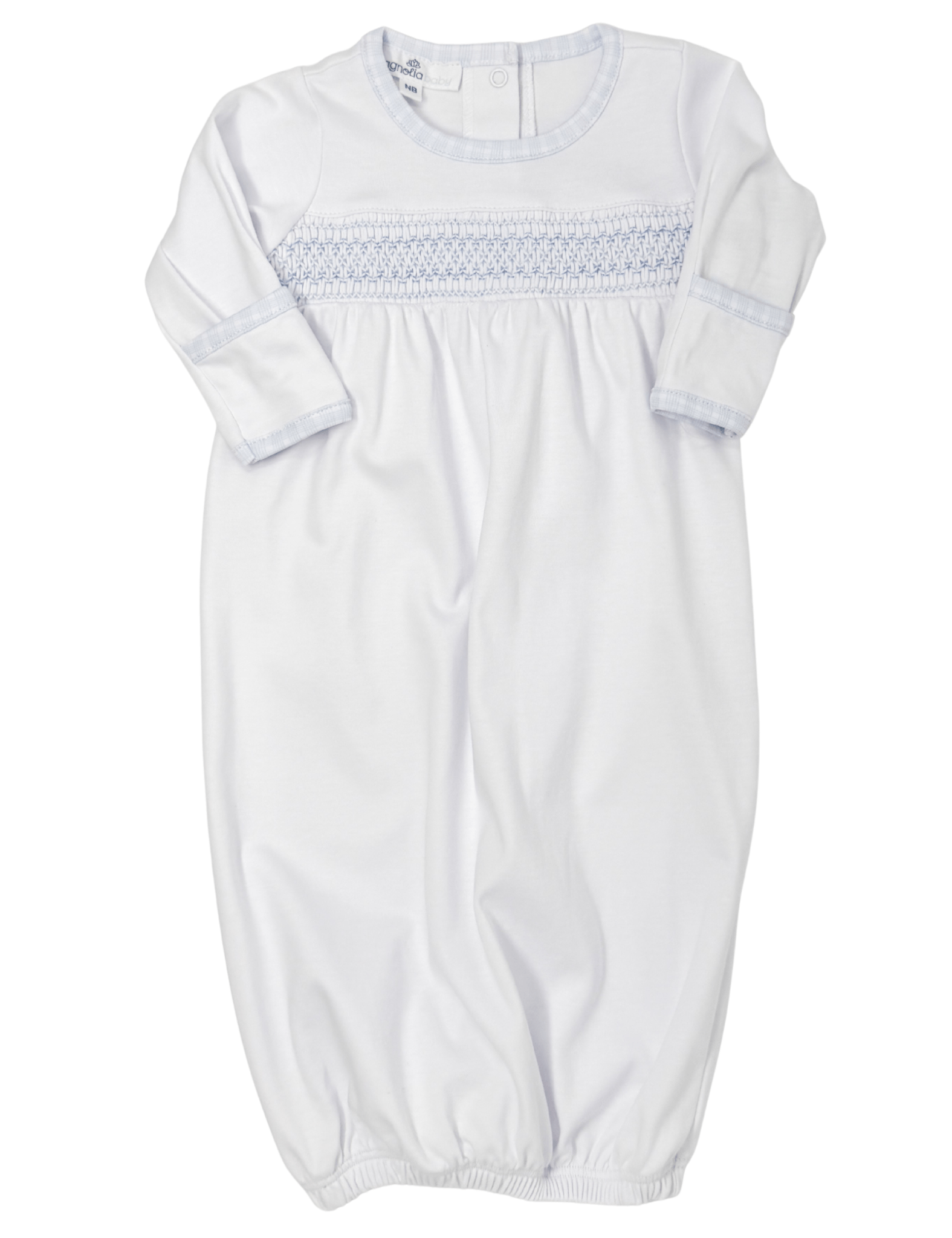 New Beginnings Blue Smocked Gathered Gown - Lt. Blue - Sugar Babies Children's Boutique/Meg's Shoppe