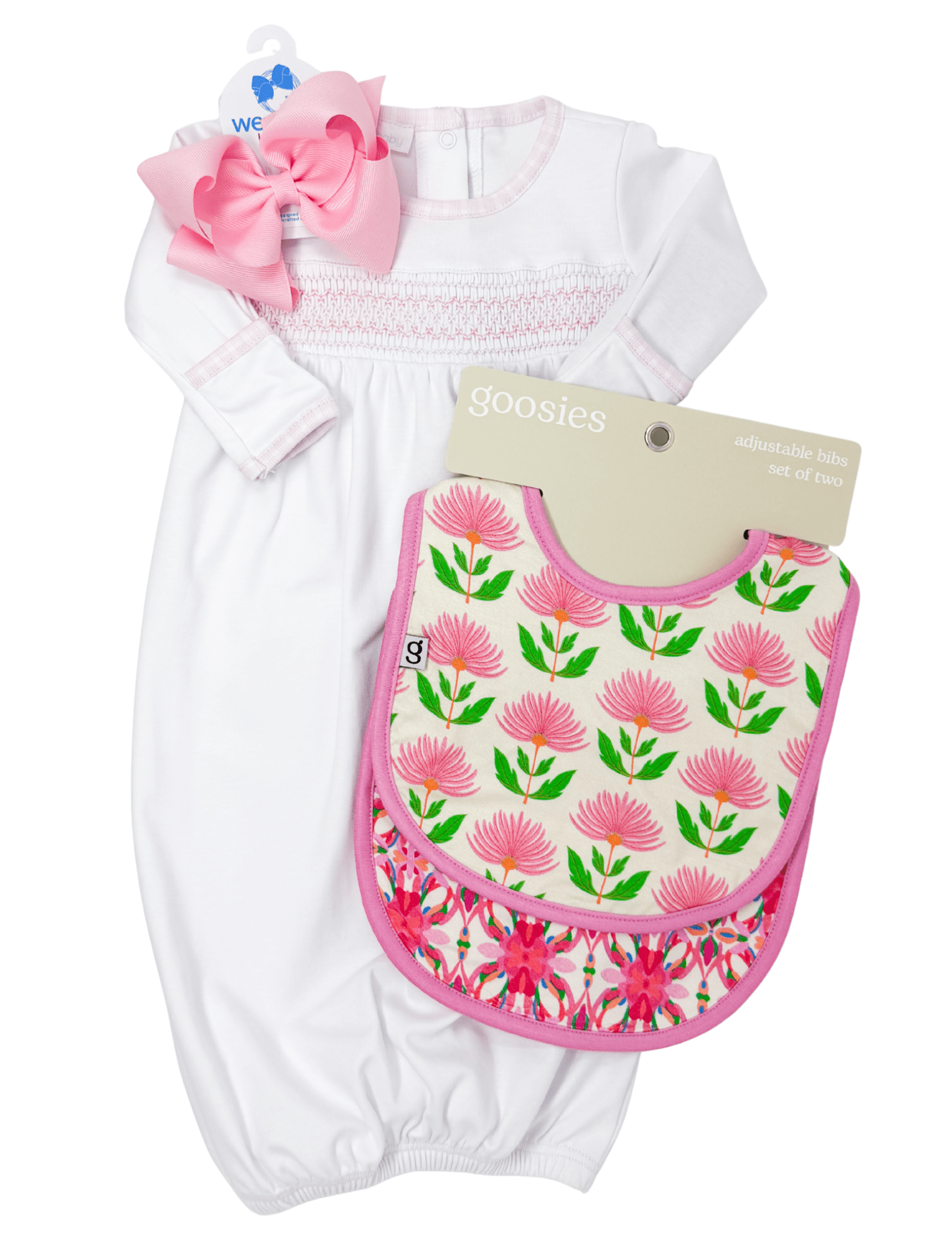 New Beginnings Pink Smocked Gathered Gown - Pink - Sugar Babies Children's Boutique/Meg's Shoppe