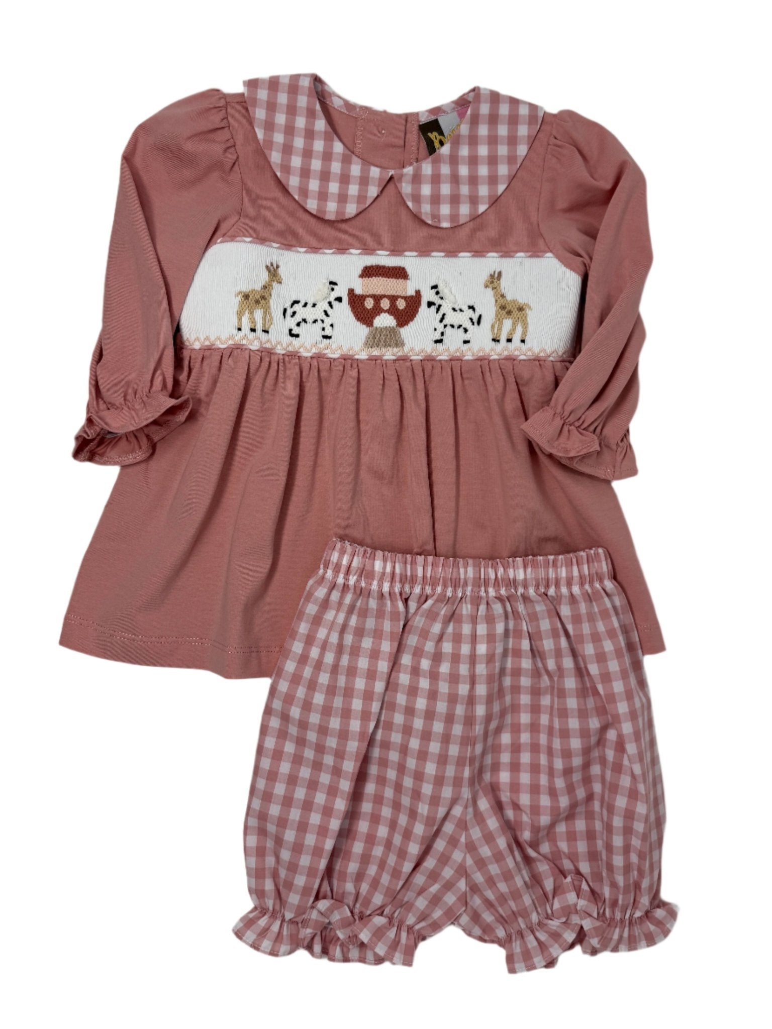 Noah's Ark Smocked Bloomer Set Girls Sets Banana Split