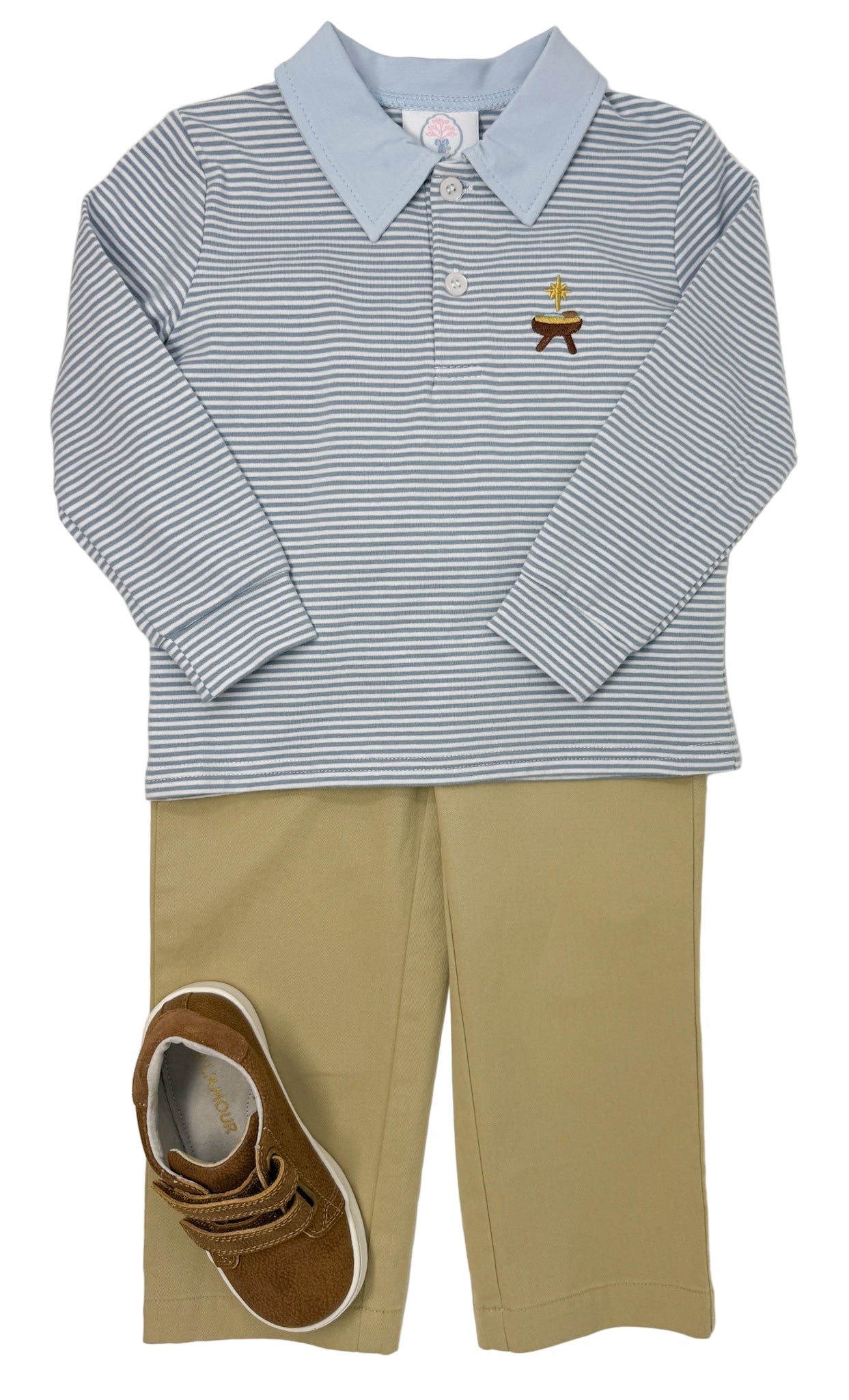 Oh Holy Night Boys Porter Polo L/S Shirt Boys Shirts + Polos Cypress Row