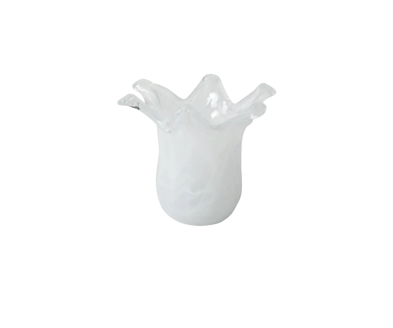 Onda Glass White Petite Vase Kitchen + Entertaining Vietri
