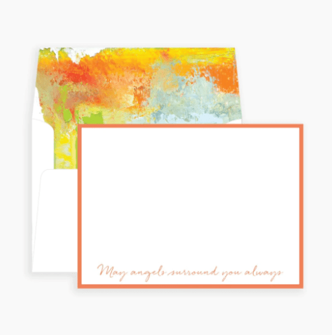 Orange May Angels Surround You Notecards Paper Goods Anne Neilson Home