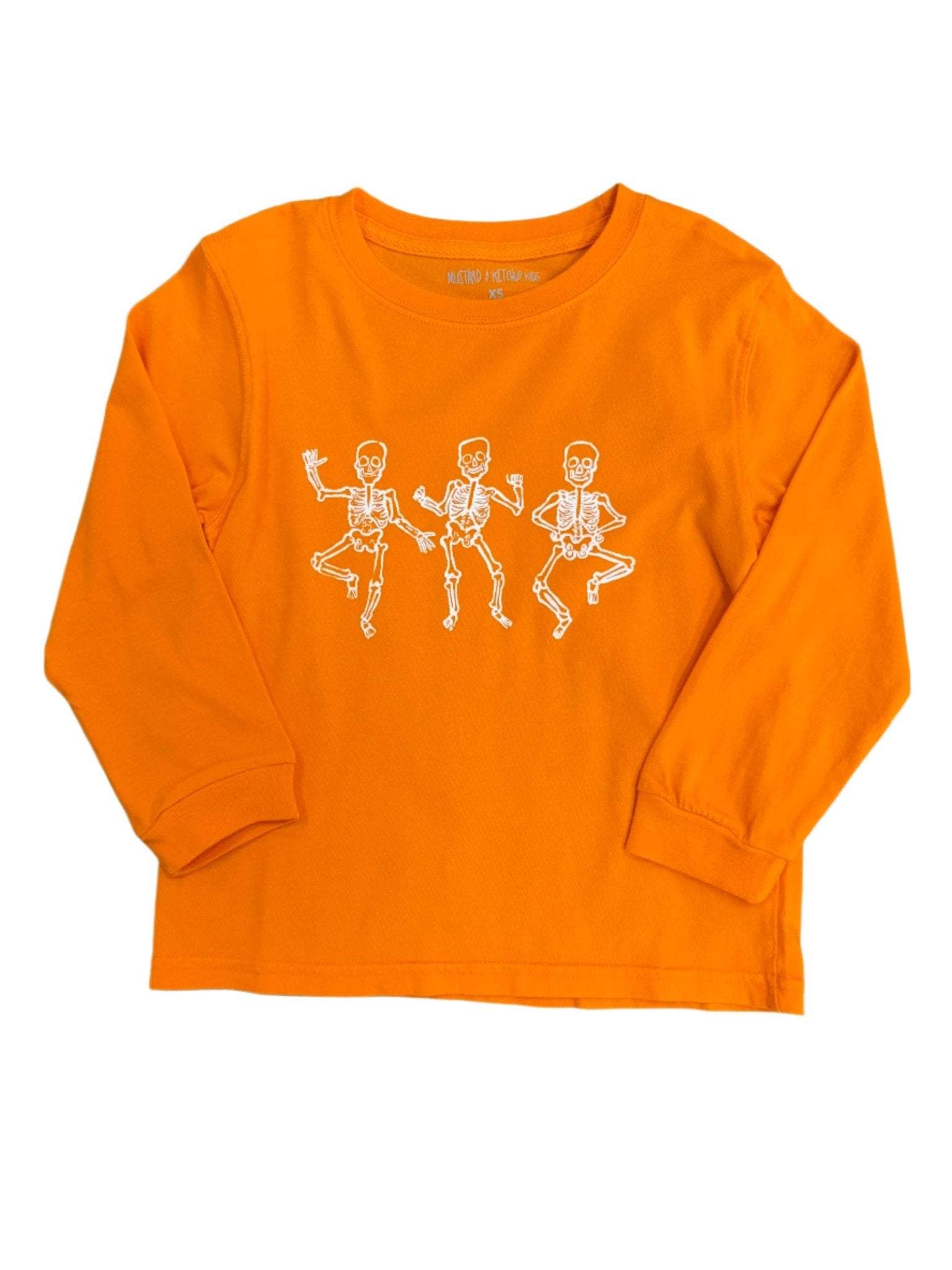 Orange Skeleton LS T-Shirt Boys Tees Mustard & Ketchup