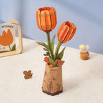 Orange Tulip Wooden Puzzle Paper Goods Robotime