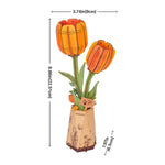 Orange Tulip Wooden Puzzle Paper Goods Robotime