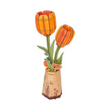 Orange Tulip Wooden Puzzle Paper Goods Robotime