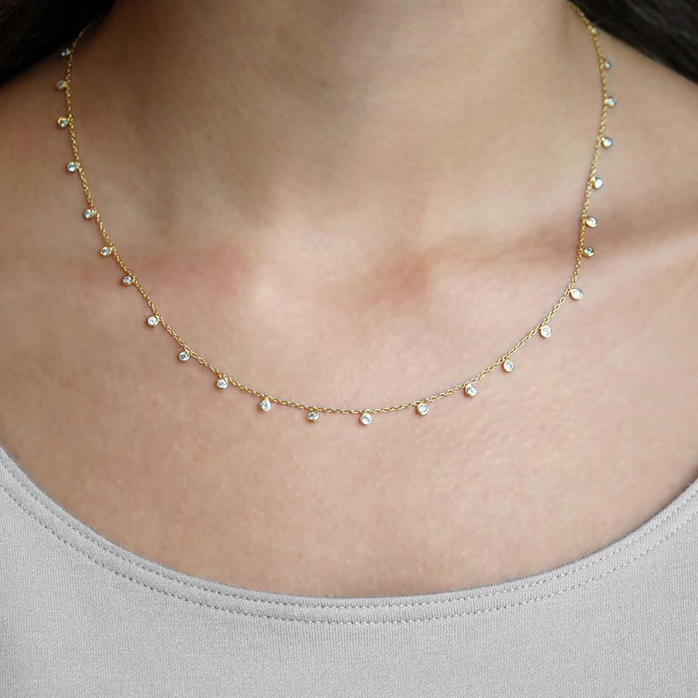 Orsay Charm Necklace - Gold - White Topaz Necklaces Dean Davidson