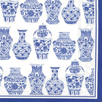 Paper Cocktail Napkins - Blue and White Urns Kitchen + Entertaining Boston International