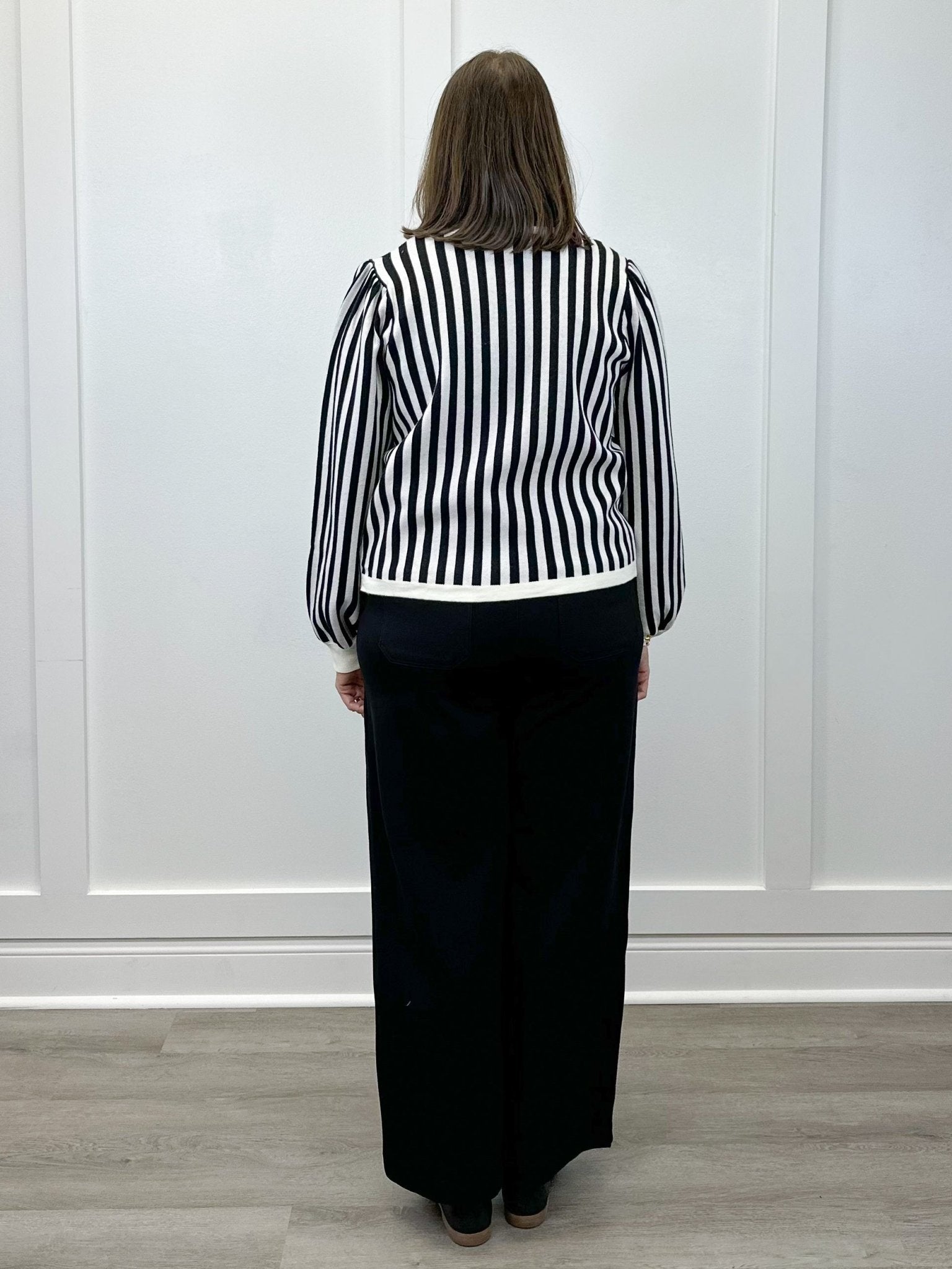 Parisian Rose Striped Cardigan Sweaters Jodifl