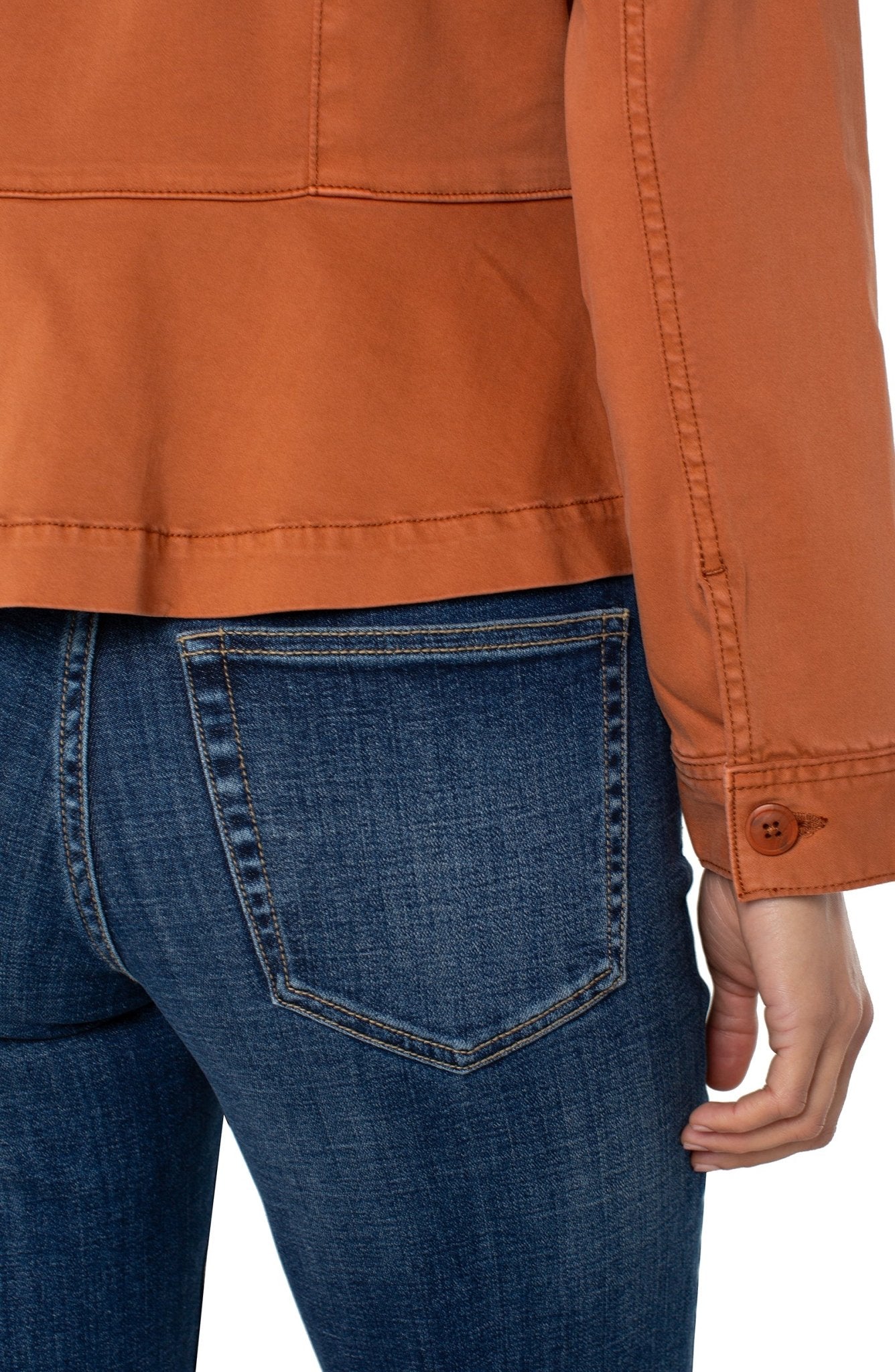 Peplum Hem Trucker Jacket - Ginger Spice Outerwear Liverpool