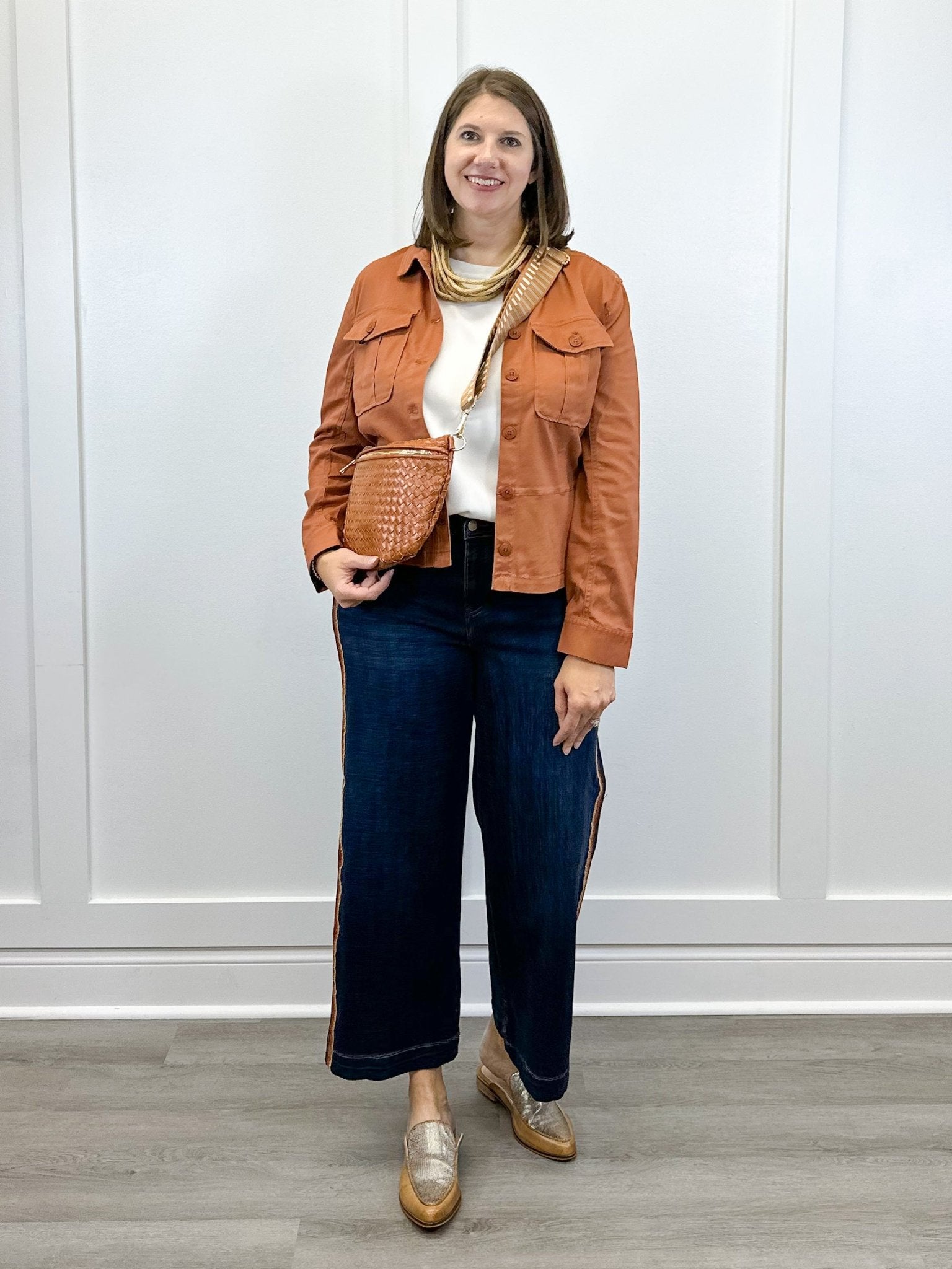 Peplum Hem Trucker Jacket - Ginger Spice Outerwear Liverpool