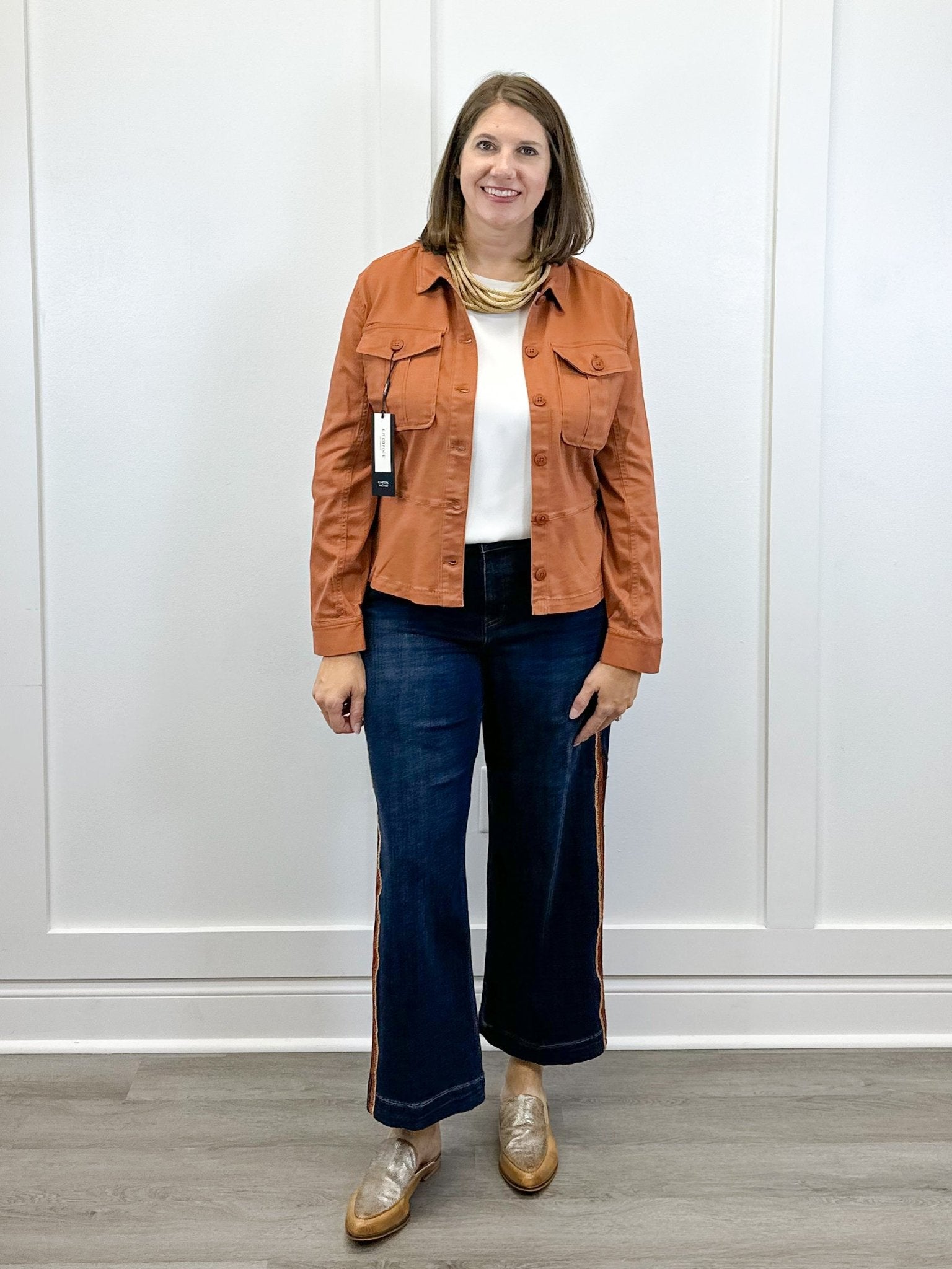Peplum Hem Trucker Jacket - Ginger Spice Outerwear Liverpool
