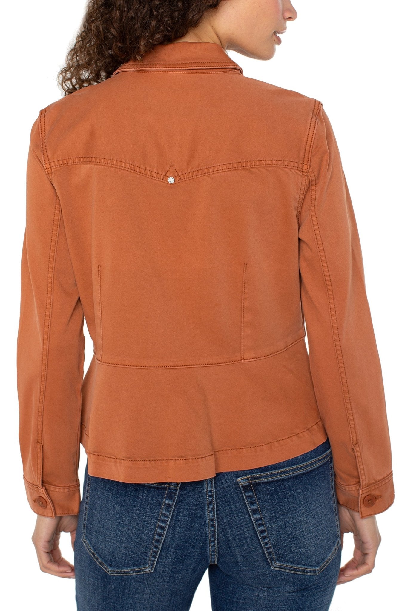 Peplum Hem Trucker Jacket - Ginger Spice Outerwear Liverpool