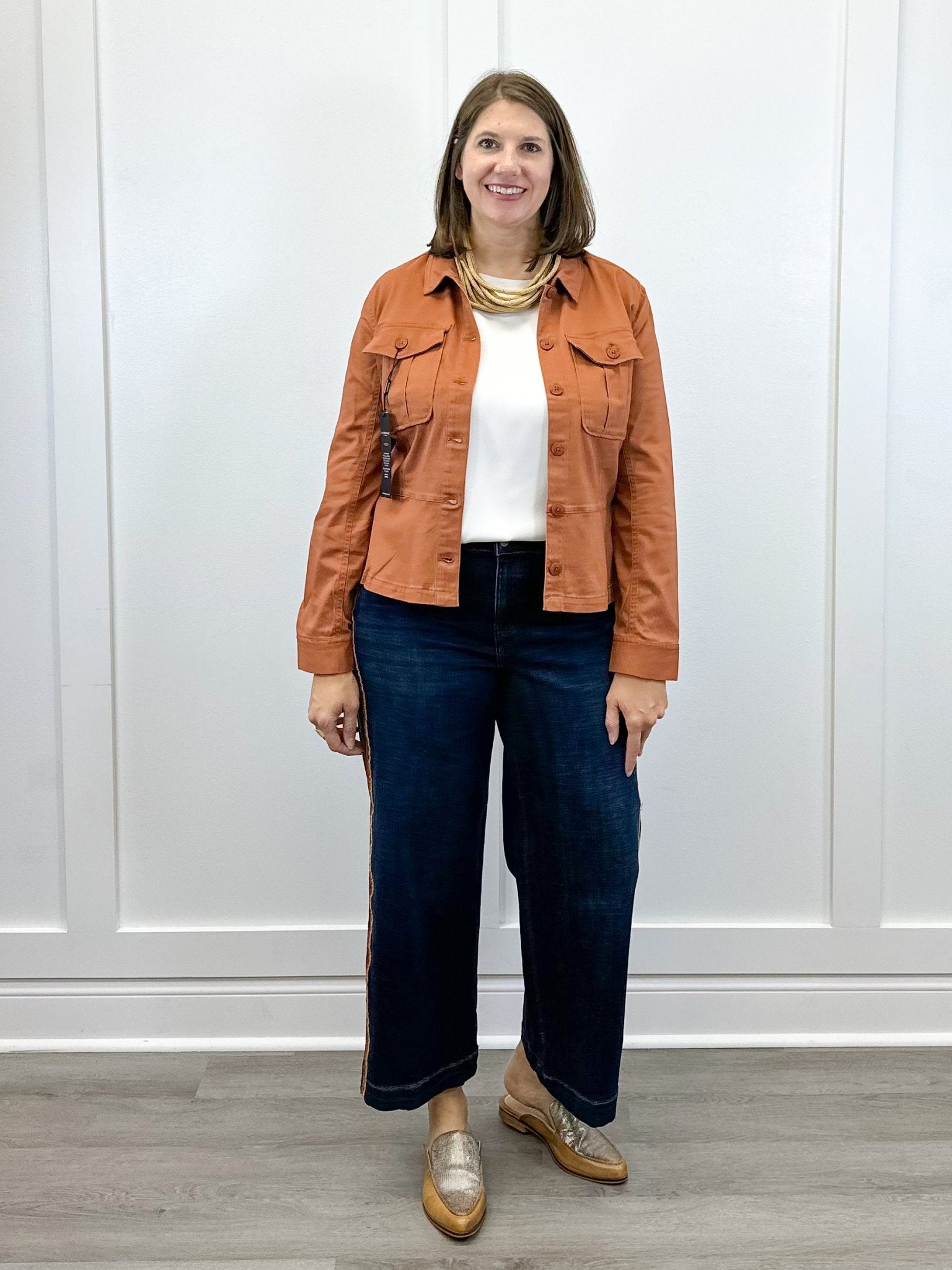 Peplum Hem Trucker Jacket - Ginger Spice Outerwear Liverpool