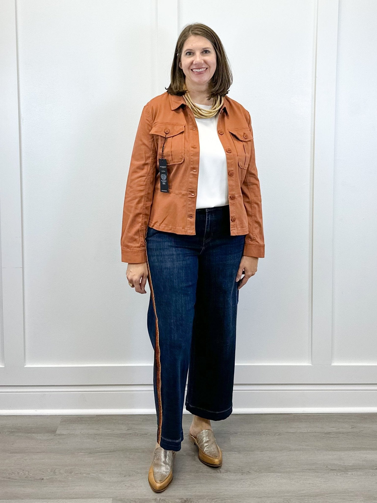 Peplum Hem Trucker Jacket - Ginger Spice Outerwear Liverpool