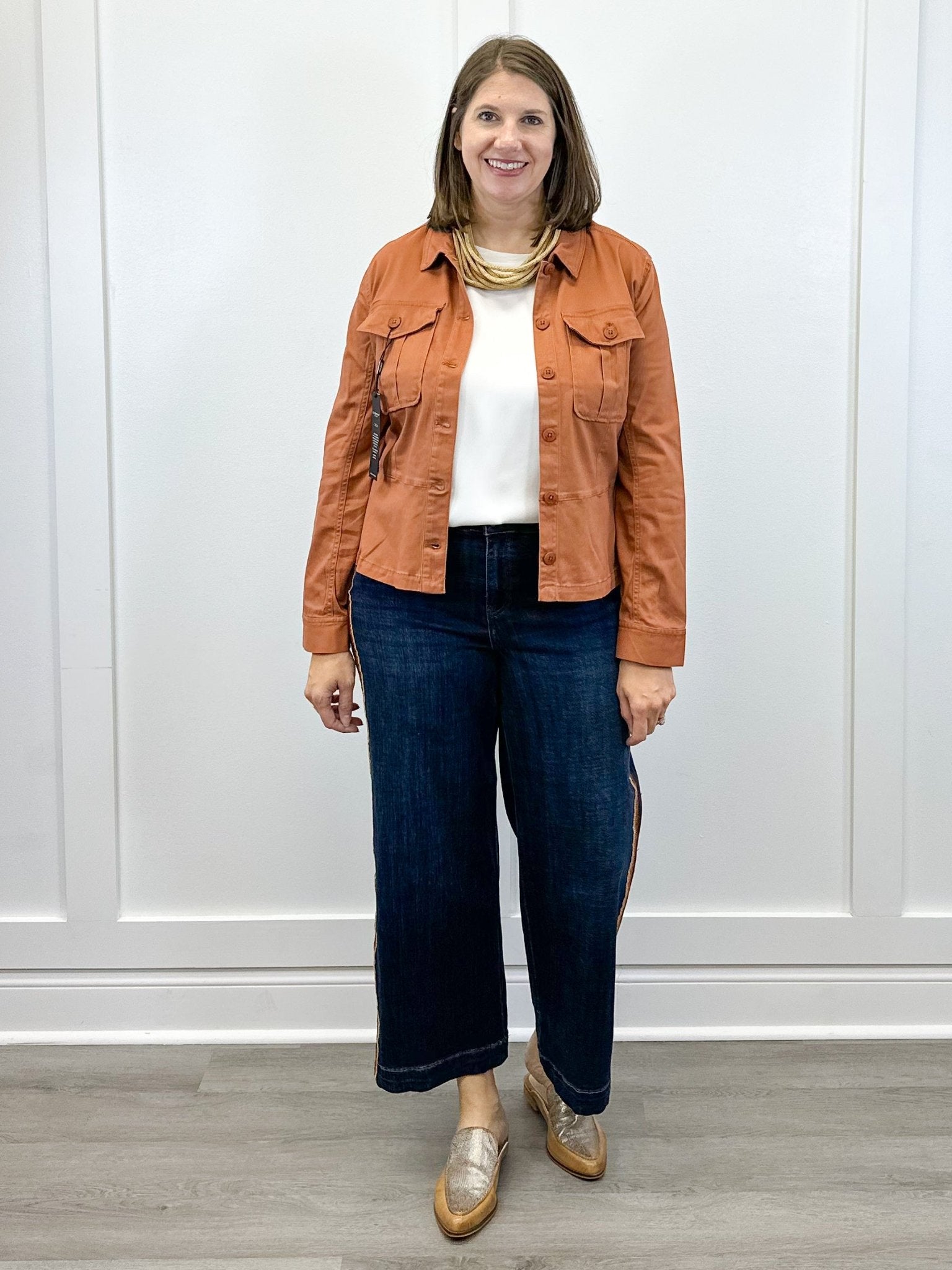 Peplum Hem Trucker Jacket - Ginger Spice Outerwear Liverpool