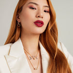 Petit Pave Mini Tube Necklace - Gold/White Topaz Necklaces Dean Davidson