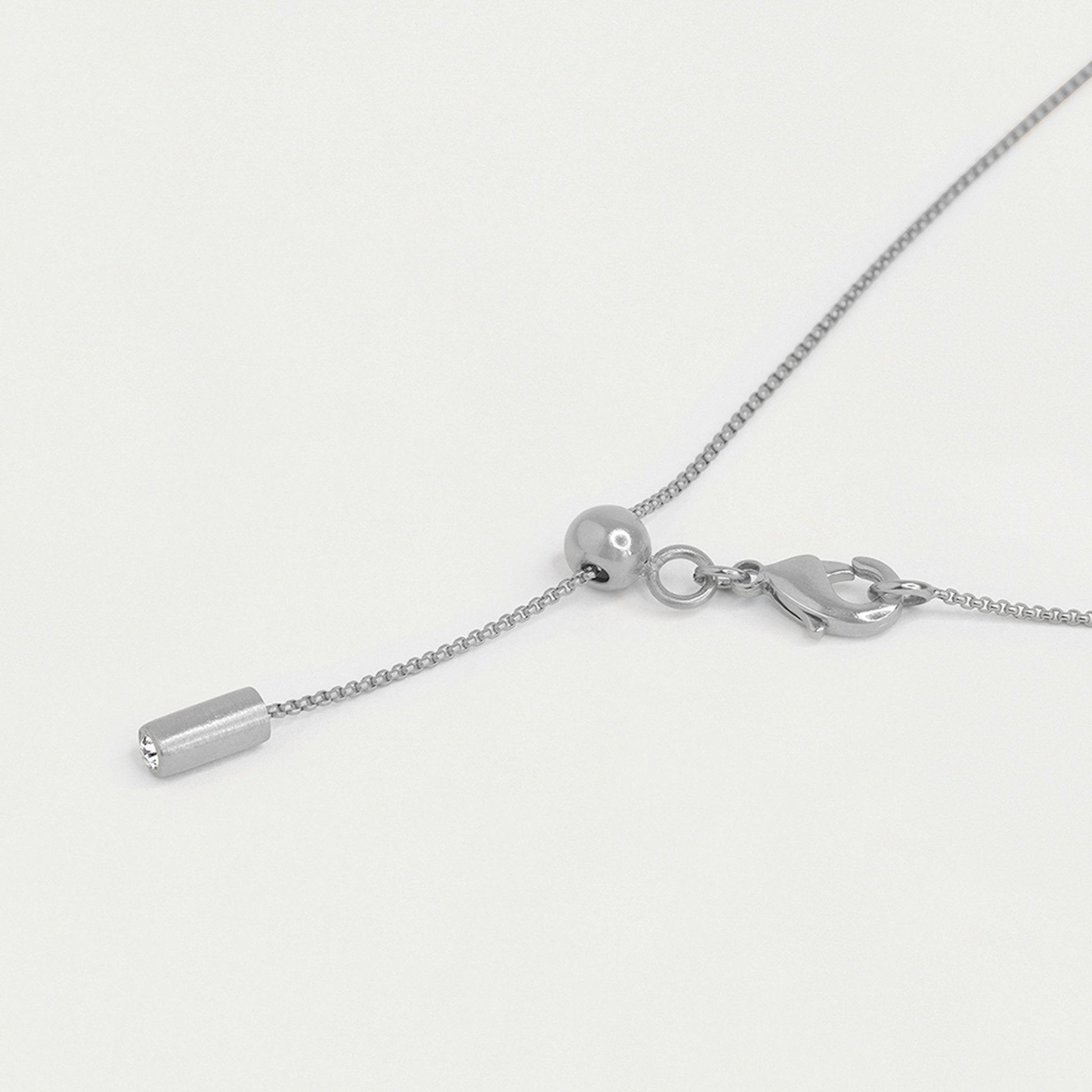 Petit Pave Mini Tube Necklace - Silver/White Topaz Necklaces Dean Davidson