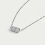 Petit Pave Mini Tube Necklace - Silver/White Topaz Necklaces Dean Davidson