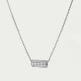 Petit Pave Mini Tube Necklace - Silver/White Topaz Necklaces Dean Davidson