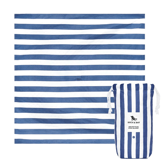 Picnic Blanket Large - Whitsunday Blue Textiles Dock & Bay