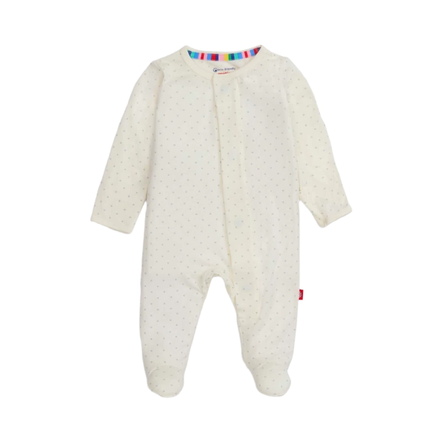 Pin Dot Cream Modal Footie Baby Sleepwear Magnetic Me