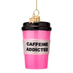Pink Coffee Mug Glass Ornament Seasonal Vondels