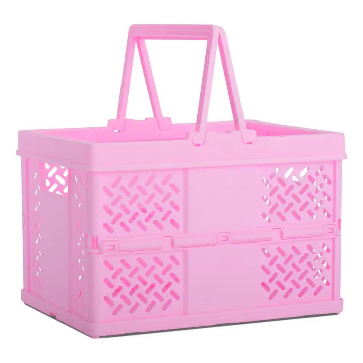 Pink Foldable Storage Crate Small Kids Misc Accessories IScream