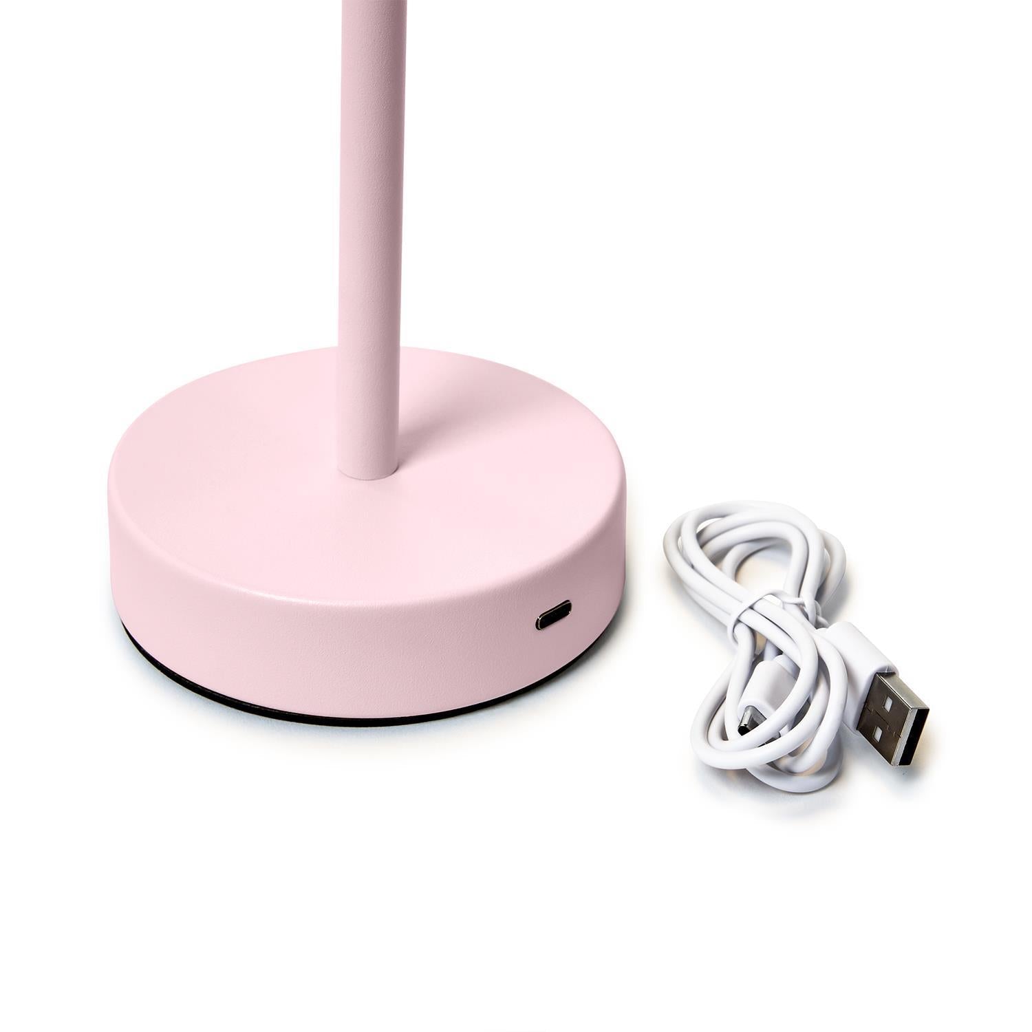 Pink LED Cordless Table Lamp with Scalloped Edge Shade Home Decor Two's Company