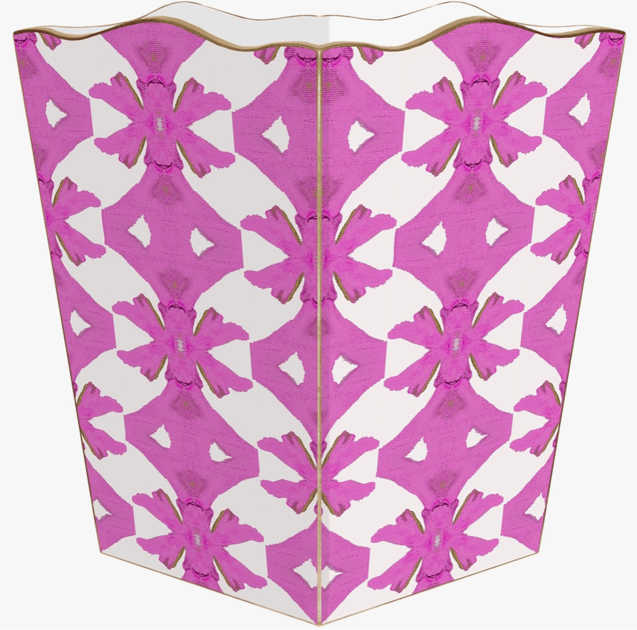 Pink Palms by Laura Park Party Blue Wastepaper Basket Home Decor Marye-Kelley