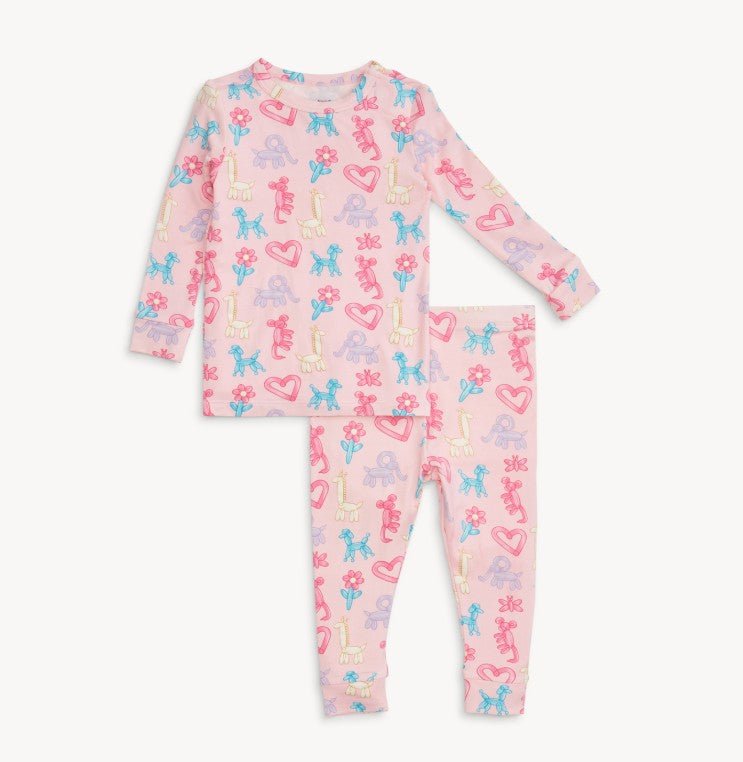 Pink Party Animals Glow in the Dark Modal L/S PJ Kids Pajamas Magnetic Me