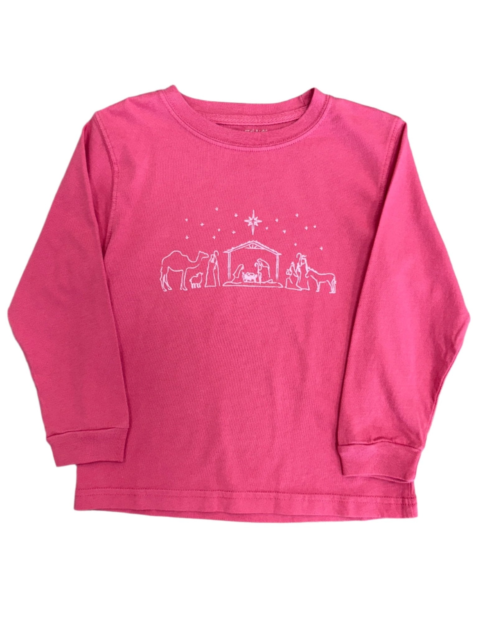 Pink Nativity w/ Lt. Pink LS T-Shirt Girls Tops + Tees Mustard & Ketchup
