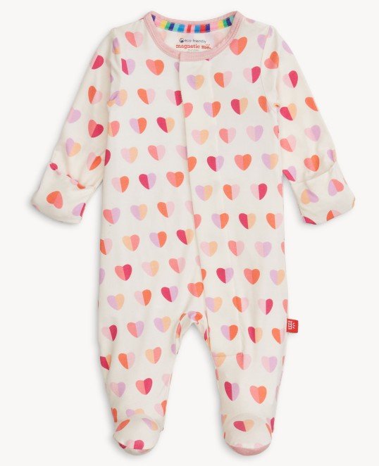 Pink XOXO Modal Footie Baby Sleepwear Magnetic Me