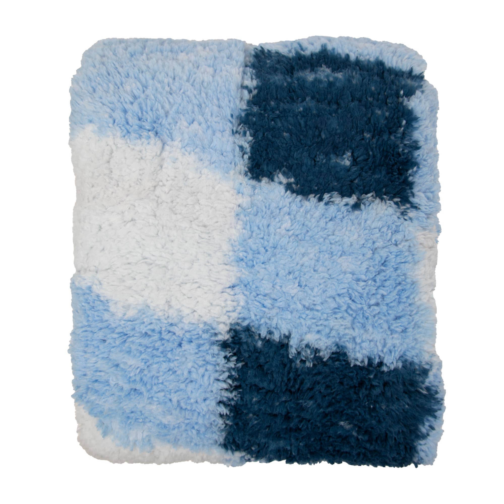 Plaid Sherpa Throw Blankets Textiles Arkwright Home Blue Check