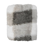 Plaid Sherpa Throw Blankets Textiles Arkwright Home Gray Check