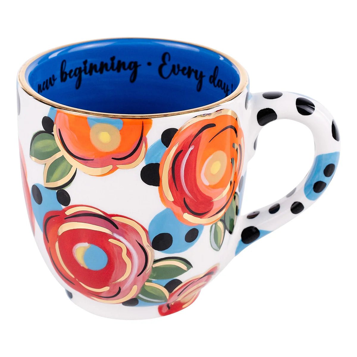 Polka Dot Flower Mug Kitchen + Entertaining Glory Haus