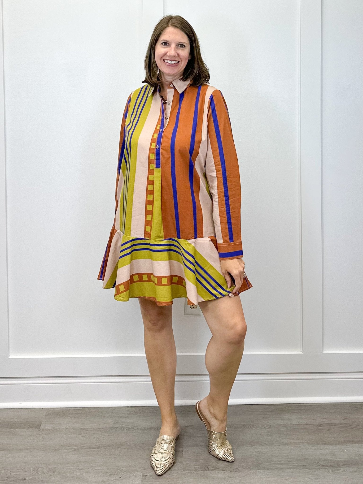 Polly Dress - Maple Stripes Short Dresses Livro