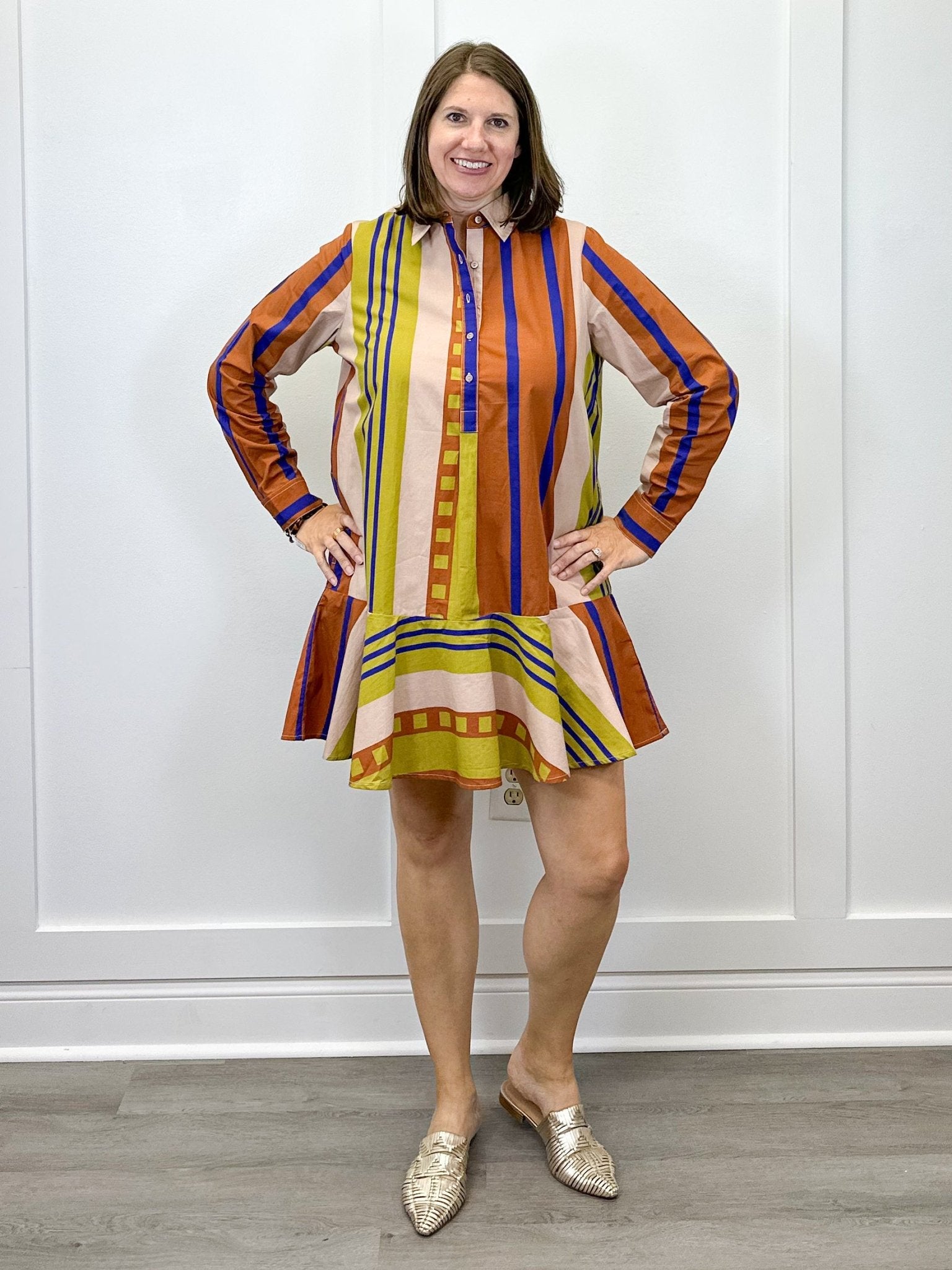 Polly Dress - Maple Stripes Short Dresses Livro