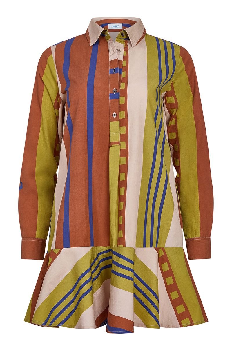 Polly Dress - Maple Stripes Short Dresses Livro