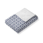 Porto Tiles Navy Fleece Blanket: One Size Textiles Laura Park Designs