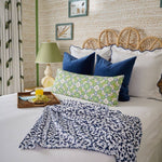 Porto Tiles Navy Fleece Blanket: One Size Textiles Laura Park Designs