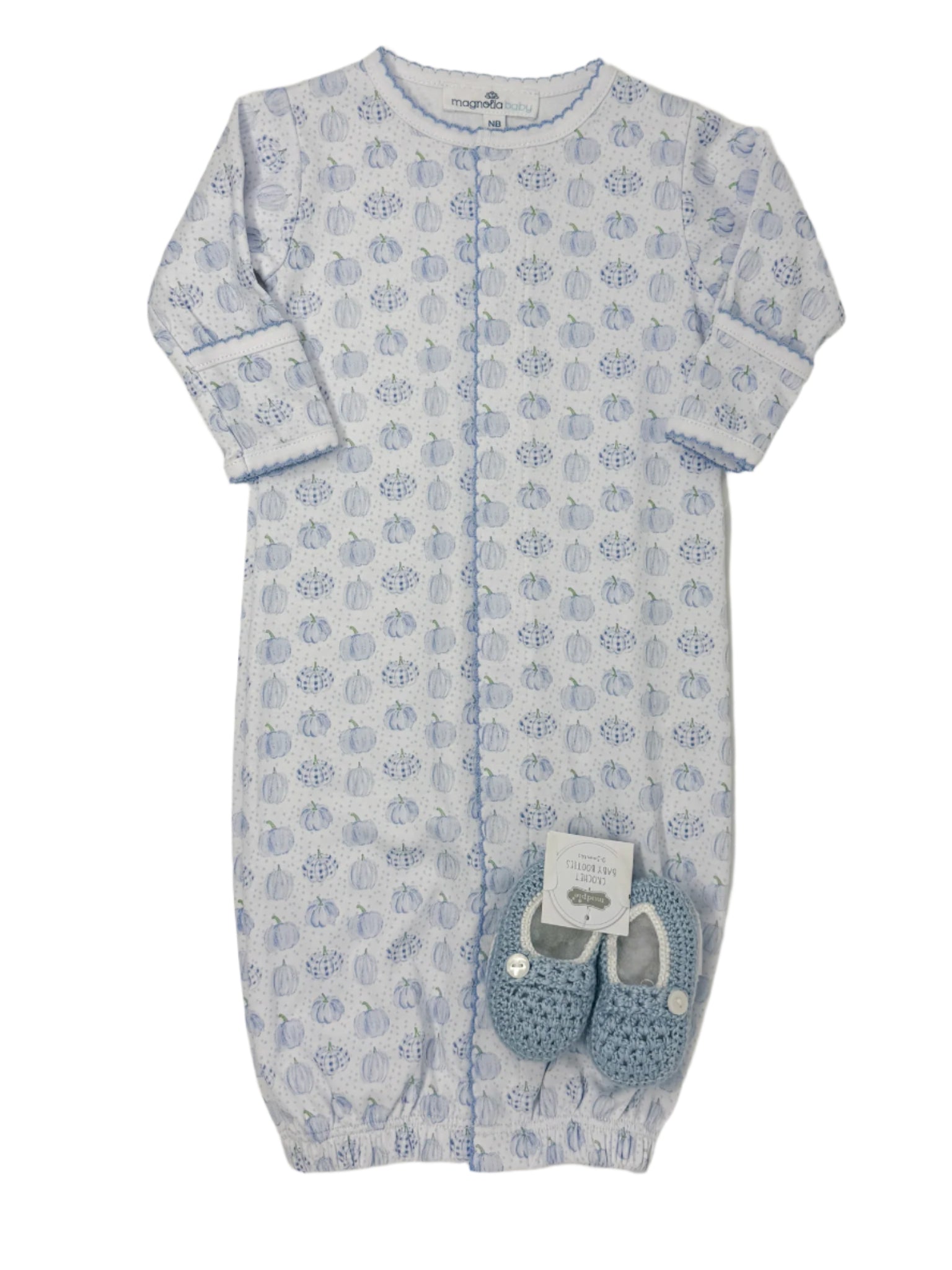 Precious Pumpkins Printed Converter - Lt. Blue Baby Sleepwear Magnolia Baby
