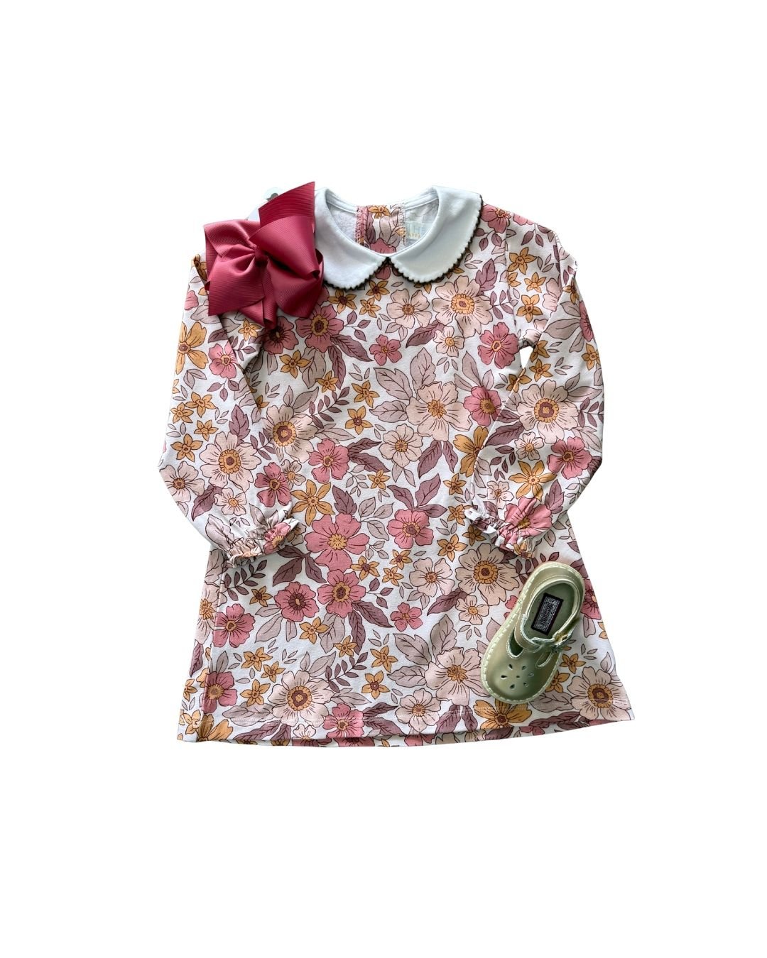 Presley Kait Dress - Blush Florals Girls Play Dresses The Oaks Apparel Company