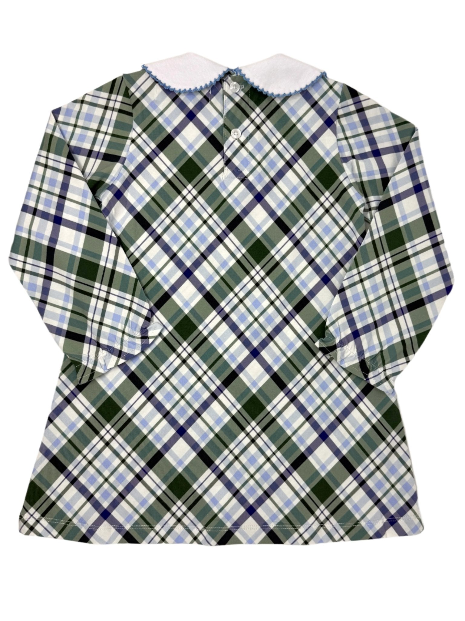 Presley Kait Dress - Lt. Blue & Navy Plaid Girls Play Dresses The Oaks Apparel Company