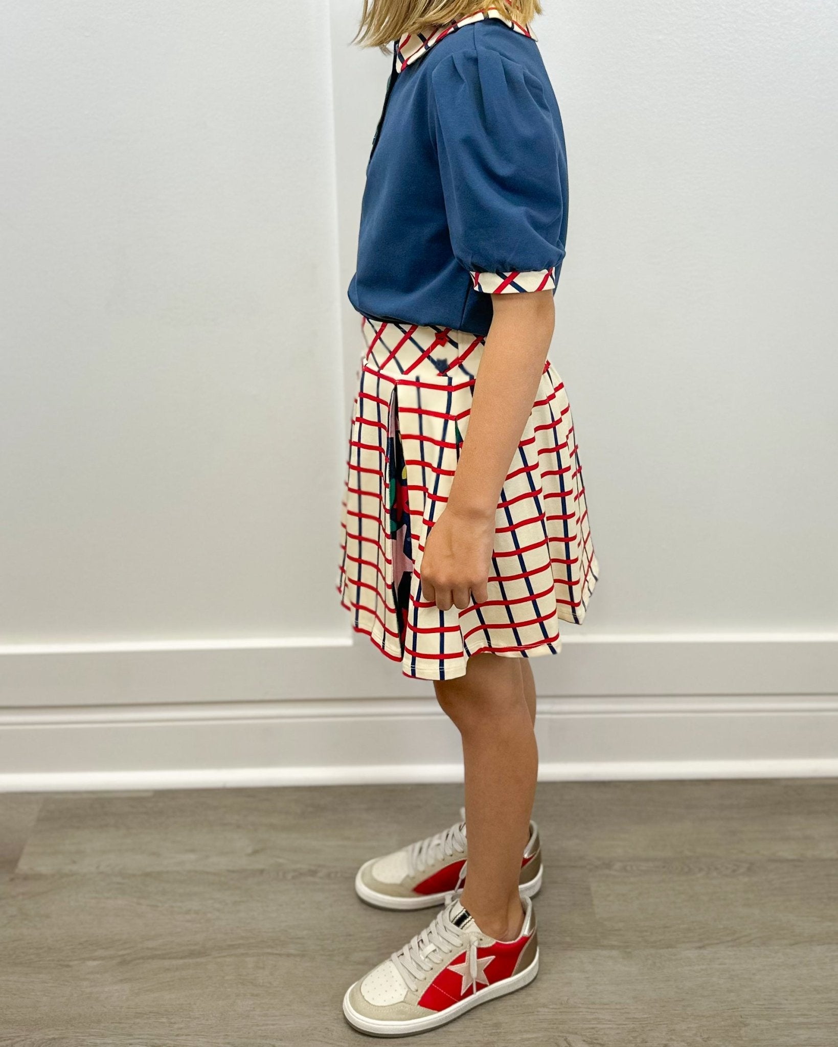 Proper Skort - School Grid Girls Skirts + Bloomers Finding Foxtale
