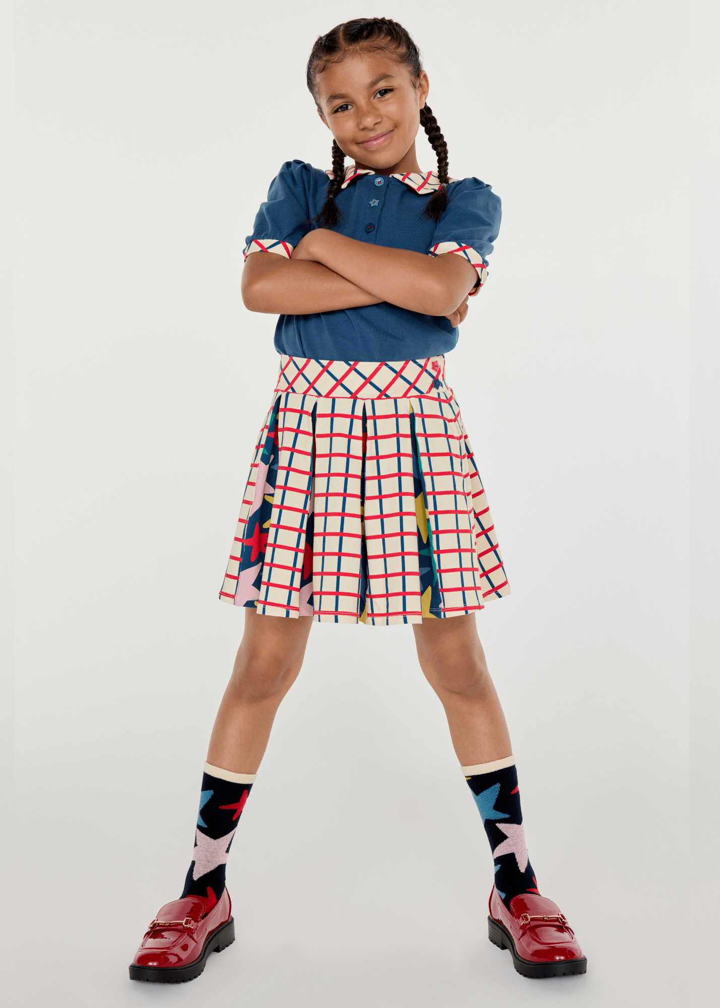 Prim Top - Classic Navy Girls Tops + Tees Finding Foxtale