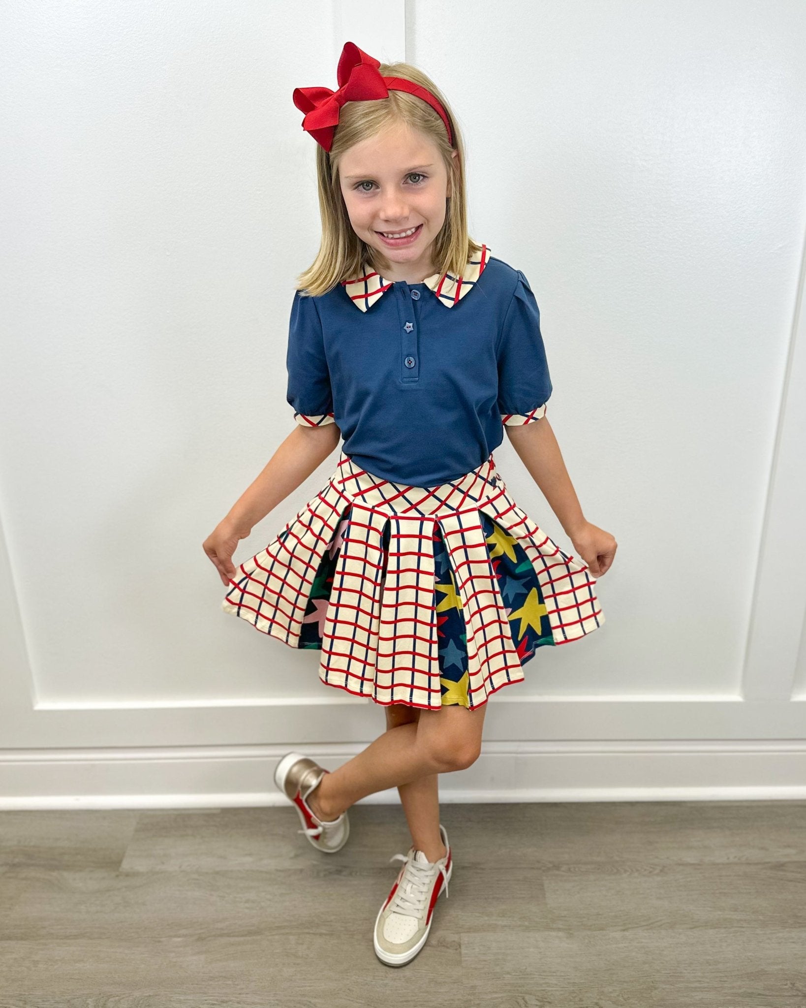 Proper Skort - School Grid Girls Skirts + Bloomers Finding Foxtale