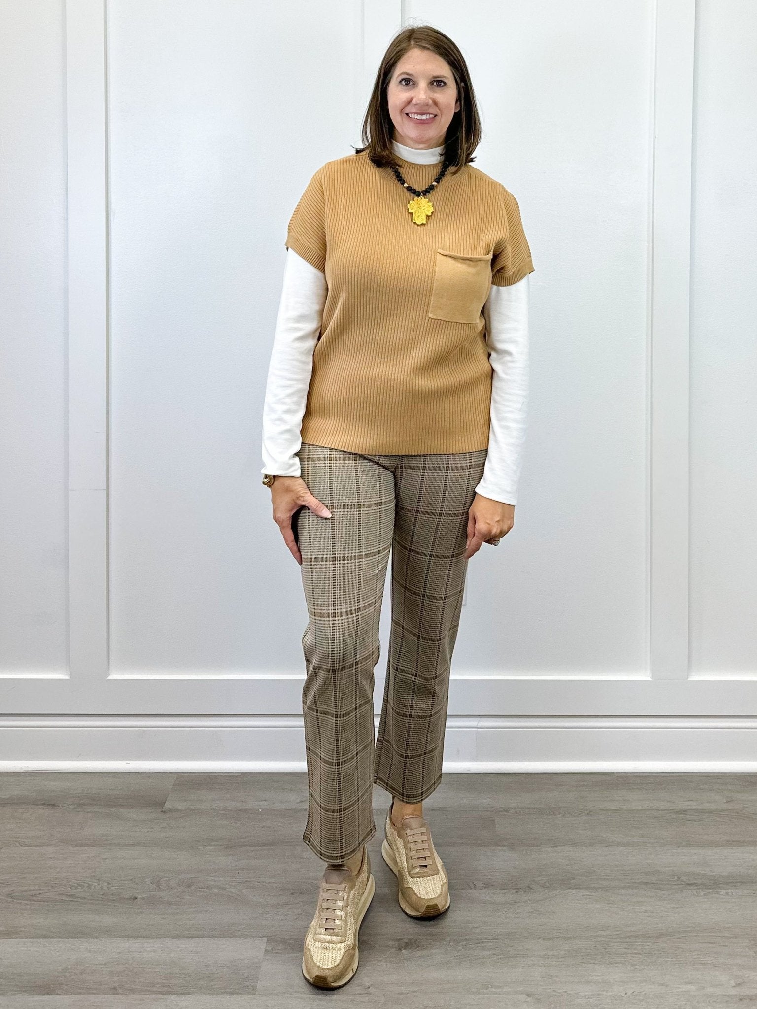 Pull On Ankle Pant - Ice Latte Pants Tribal
