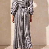 Pull On Flowy Wide Leg Pant - Black Pants Tribal