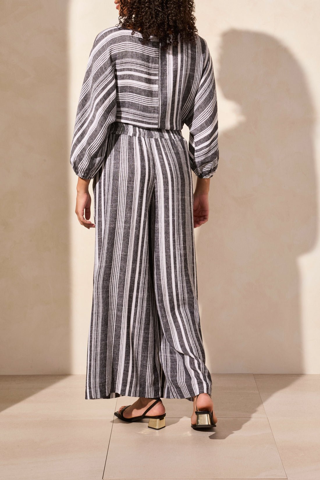 Pull On Flowy Wide Leg Pant - Black Pants Tribal